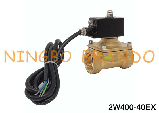 Katup Solenoid Tahan Ledakan Kuningan Biasanya Tertutup 1-1/2 ''1.5 Inci 24V 110V 220V