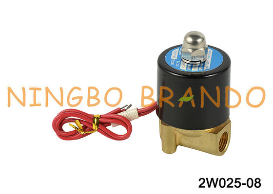 2W025-08 1/4 '' Katup Solenoid Kuningan Listrik 12V DC Biasanya Tertutup