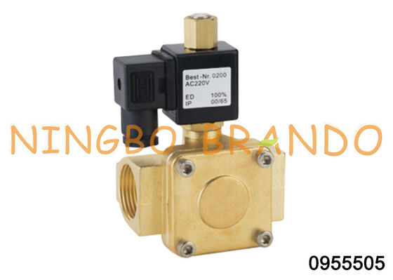 0955505 1'' Katup Solenoid Kuningan Biasanya Terbuka 1.6Mpa Katup Air Elektrik