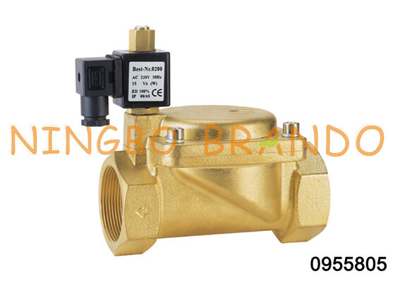 0955805 2'' Katup Solenoid Kuningan 2 Arah Biasanya Terbuka 24V 110V 220V