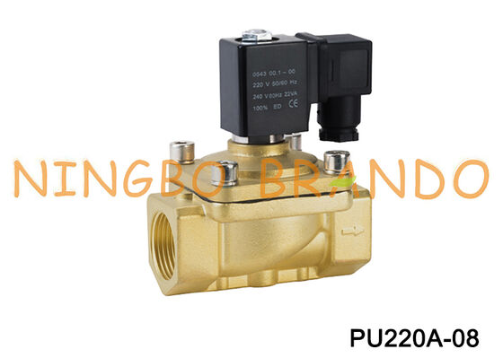 Katup Solenoid Tipe SHAKO PU220A-08 Katup Solenoid Kuningan 2 arah 1 Inci
