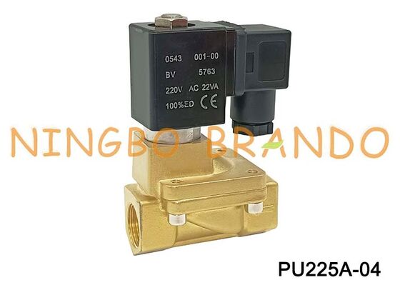 Shako Tipe PU225A-04 1/2 ''2 Cara Katup Solenoid Kuningan Biasanya Tertutup 24V 110V 220V