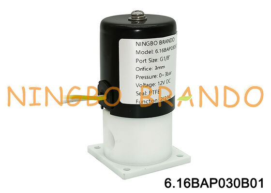 Katup Solenoid PTFE 1/8'' Untuk Isolasi Ketahanan Korosi Asam Alkali
