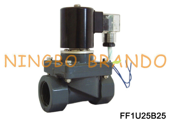 1 ''UPVC Anti Korosi Biasanya Tertutup Solenoid Valve AC220V AC110V DC24V