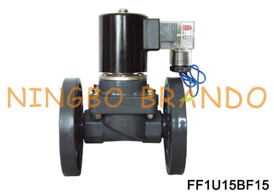 1/2 ''DN15 UPVC Anti-korosi UPVC Solenoid Valve Flange Tipe 220V
