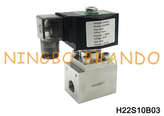 Katup Solenoid Tekanan Tinggi 3/8 ''200 bar AC220V AC110V DC24V