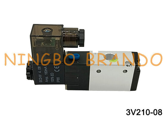 Airtac Tipe 3V210-08-NC 3V210-08-NO Katup solenoid 3/2 arah Seri 3V200