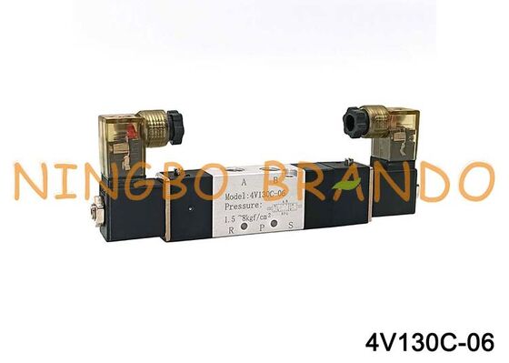 Airtac Tipe 4V130C-06 Katup Udara Solenoid 3 Posisi 5 Port 1/8 ''Katup Kontrol Pneumatik