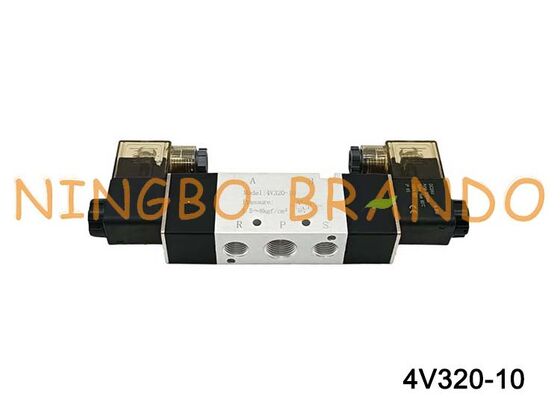 AirTAC Tipe 4V320-10 DC12V 3/8 ''Katup Udara Solenoid Ganda 5/2 arah