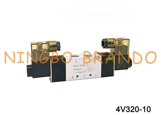 AirTAC Tipe 4V320-10 DC12V 3/8 ''Katup Udara Solenoid Ganda 5/2 arah