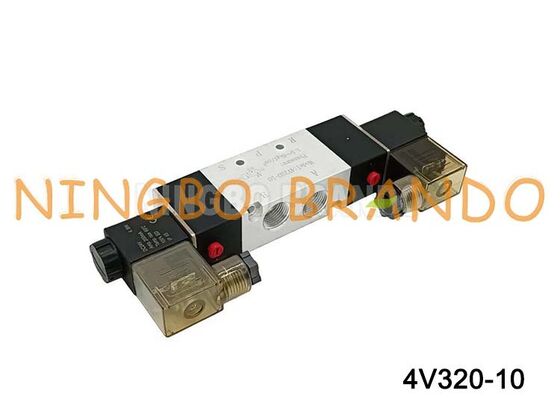 AirTAC Tipe 4V320-10 DC12V 3/8 ''Katup Udara Solenoid Ganda 5/2 arah