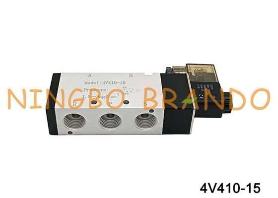 AIRTAC Tipe 1/2 ''Katup Udara Solenoid 4V410-15 12V 24V 110V 220V Kumparan Tunggal 2 Posisi 5 Cara