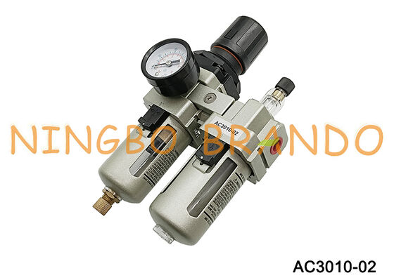 AC3010-02 1/4'' Filter Regulator Lubricator FRL Perawatan Sumber Udara Pneumatik