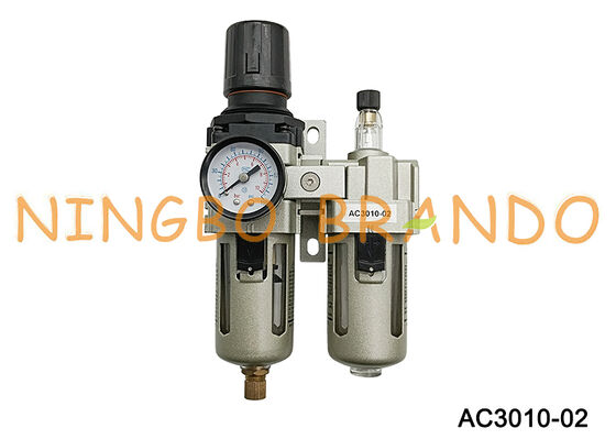 AC3010-02 1/4'' Filter Regulator Lubricator FRL Perawatan Sumber Udara Pneumatik
