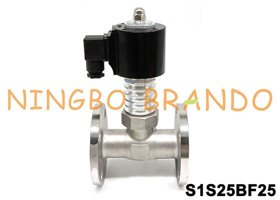Katup Solenoid Baja Tahan Karat Suhu Tinggi Uap Flensa DN25