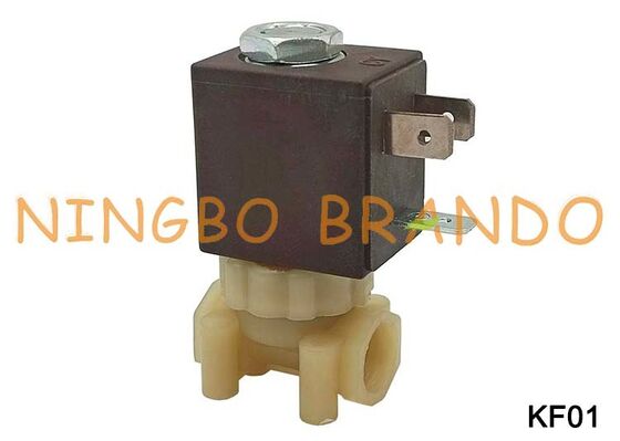 Katup Solenoid Air Plastik PA66 Aman Aman untuk Makanan NC 2 Arah Tipe CEME 1/8 ''2 Arah KF01