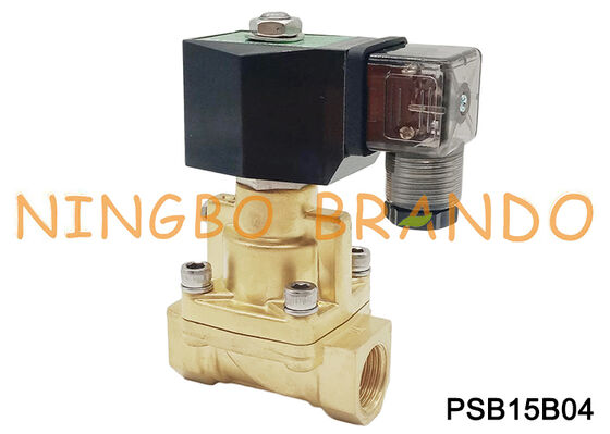 Katup Solenoid Kuningan Suhu Tinggi Uap Biasanya Tertutup 1/2 ''