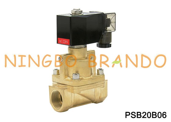 Katup Solenoid Uap Listrik Tekanan Tinggi Kuningan 3/4 '' Inci Biasanya Tertutup