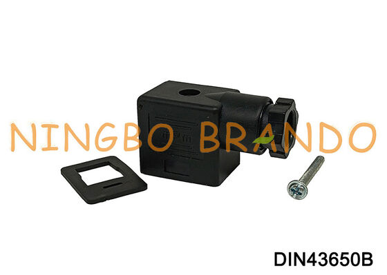 Konektor Kumparan Katup Solenoid DIN43650 B MPM Hitam DIN 43650 Tipe B