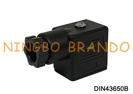 Konektor Kumparan Katup Solenoid DIN43650 B MPM Hitam DIN 43650 Tipe B