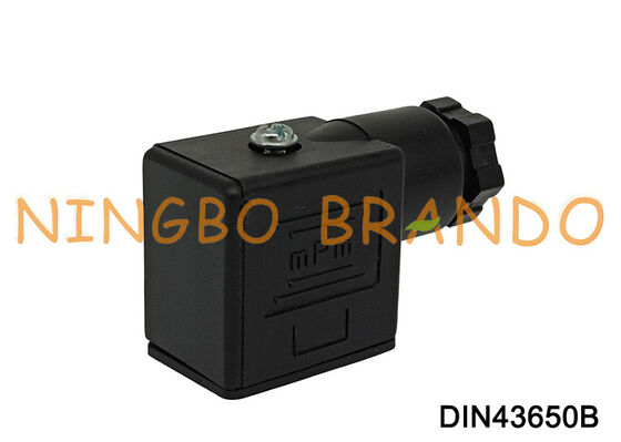 Konektor Kumparan Katup Solenoid DIN43650 B MPM Hitam DIN 43650 Tipe B