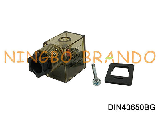 Konektor Kumparan Katup Solenoid DIN43650B Dengan LED DIN 43650 Tipe B
