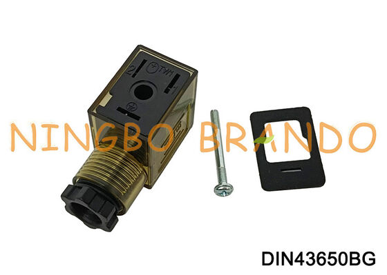 Konektor Kumparan Katup Solenoid DIN43650B Dengan LED DIN 43650 Tipe B