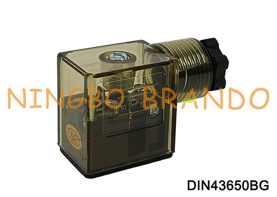 Konektor Kumparan Katup Solenoid DIN43650B Dengan LED DIN 43650 Tipe B