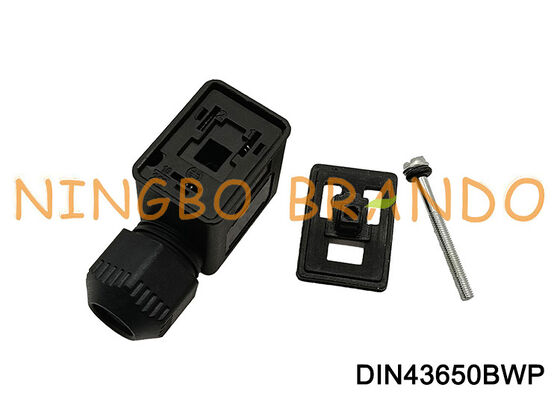 DIN43650B Konektor Coil Katup Solenoid Tahan Air IP67 DIN 43650 Bentuk B