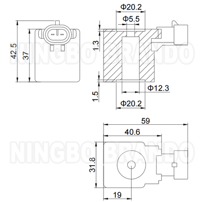 12VDC LOVATO Tipe 118000043 4065003 Solenoid Valve Coil Untuk LPG CNG Reducer