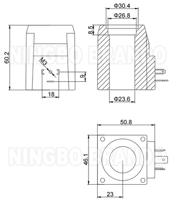 Kumparan Katup Solenoid Hidraulik Tipe Eaton Vickers 507847 12VDC 507848 24VDC 30W