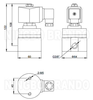Katup Solenoid Tekanan Tinggi 300 bar 3/8'' 220V 110V 24V 12V