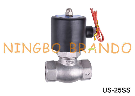 US-25 1 ''DN25 Katup Solenoid Uap Baja Tahan Karat Suhu Tinggi 24V 220V