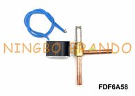 FDF6A58 Copper NC Solenoid Valve Untuk Air Conditioner AC220V 5/16 &quot;Sudut Kanan 2 Way