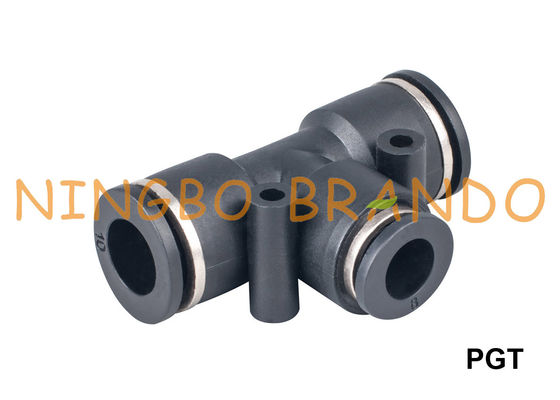 PGT Union Tee Fitting Peredam Pneumatik Plastik 1/8 '' 1/4 '' 3/8 '' 1/2 ''