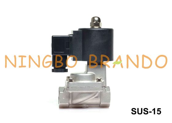 1/2 ''2 Way Biasanya Tertutup Stainless Steel Solenoid Valve PTFE Seal