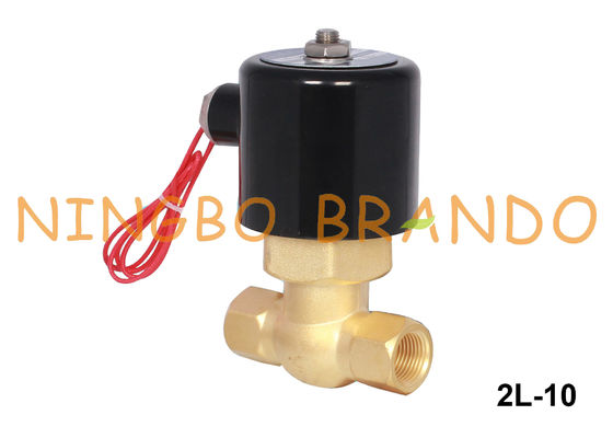 2L-10 3/8 ''Katup Solenoid Kuningan Uap 2 Arah Biasanya Tertutup 24V 220V