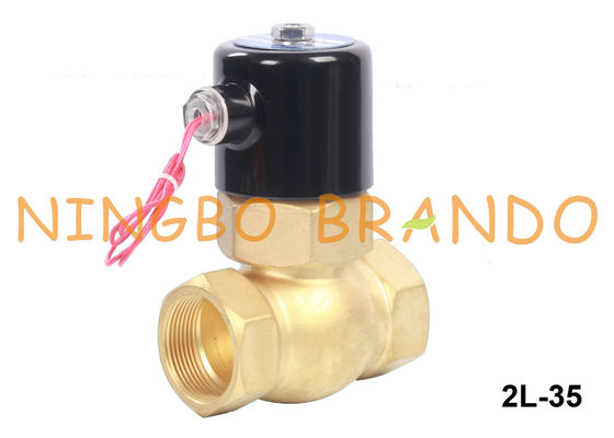 2L-35 1 1/4 ''Katup Solenoid Air Panas Uap Kuningan 12V 24V 110V 220V