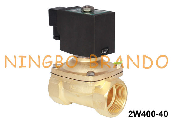 1.5 Inch 2 Way NC Kuningan Air Solenoid Valve 24VDC 220VAC