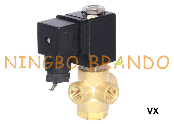 3 Way Brass Solenoid Valve Biasanya Ditutup 1/8 '' 1/4 '' 12V 24V 110V 220V