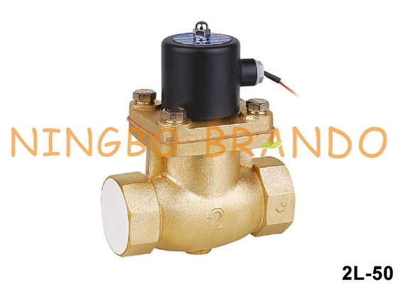 2L-50 2'' DN50 Steam Solenoid Valve PTFE Seal Tubuh Kuningan 220VAC