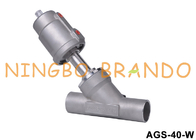 1-1/2 '' DN40 Welding Pneumatic SS304 Angle Seat Valve Y Type