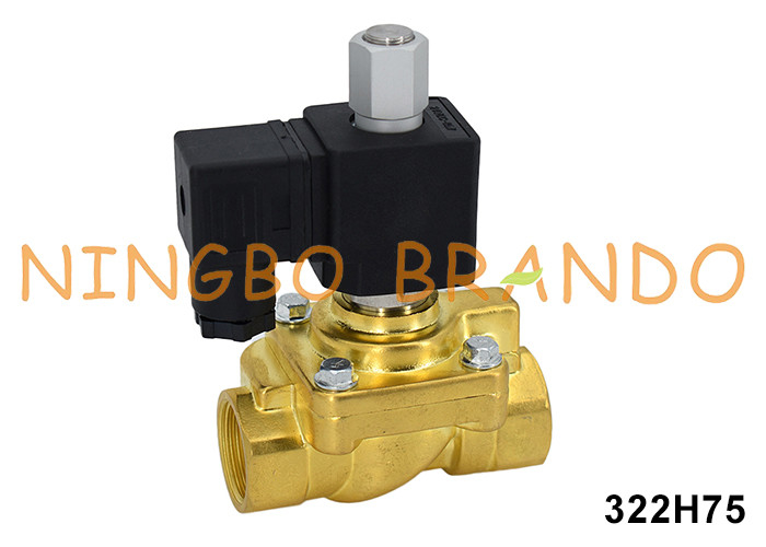 322H75 1/2'' 40 bar Tipe Parker Solenoid Valve yang terbuka secara normal 24V 110V 220V