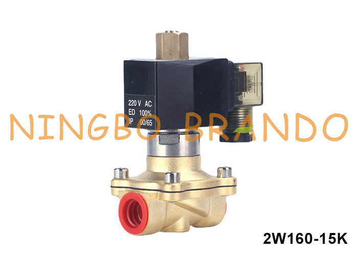 1/2' 'Biasanya terbuka Kuningan Solenoid Valve Untuk Air Air Gas Cairan 24VDC 220VAC