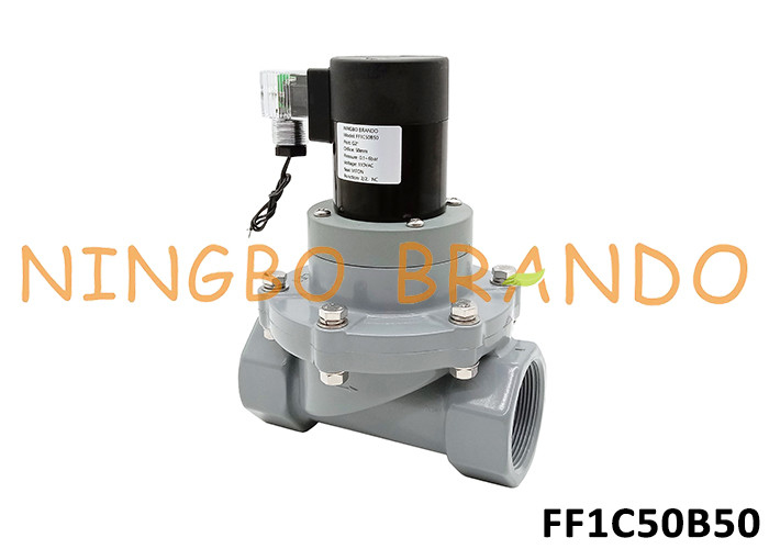 2' CPVC Anti Korosif Solenoid Valve Untuk Kimia Asam Alkali 24V 220V