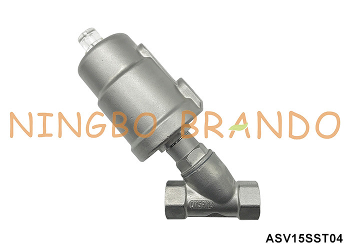 1/2' DN15 PN16 Thread Pneumatic Angle Seat Valve Single Acting Normal ditutup