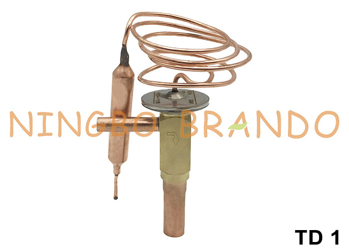 TD 1 Angle Port Thermostatic Expansion Valve Untuk R134a R22 R407C R404A