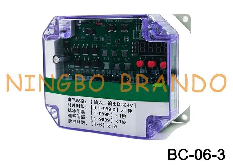 6 baris DC24V Input 24VDC Output Pulse Valve Controller Untuk Pengumpul debu