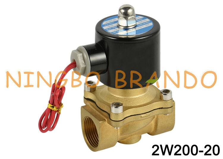 2W200-20 3/4 'Brass Solenoid Valve 2/2 Way Biasanya Ditutup 24V 110V 220V