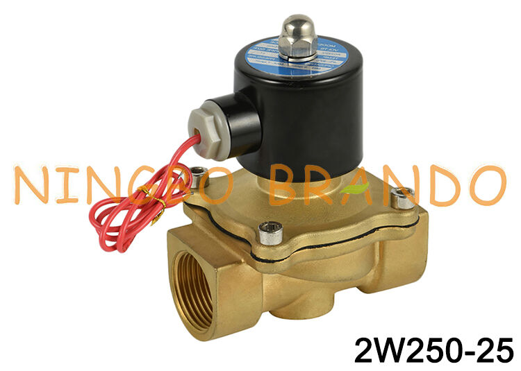 2W250-25 1'' Katup Solenoid Elektrik Kuningan Untuk Air Udara Gas Minyak 2 Arah Tertutup Normal